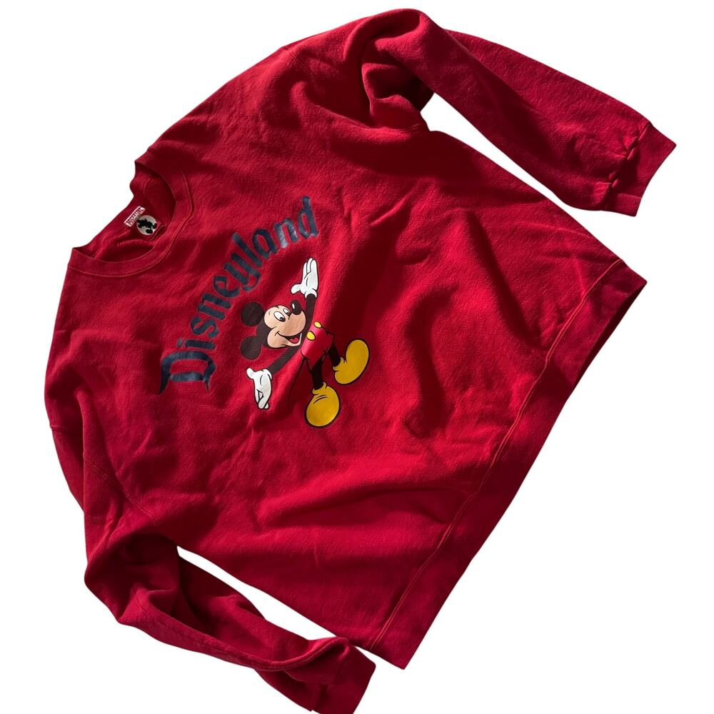 Vintage Disneyland Red Pullover Sweatshirt Crewneck Mickey Mouse Adult XXL